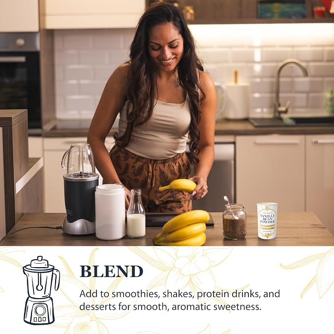 Flavors Gourmet Premium Vanilla Bean Powder - 8 oz - Baking Ingredient, Smoothie Enhancer & Coffee Flavoring - Alcohol-Free Vanilla Flavoring - Pure & Gluten-Free