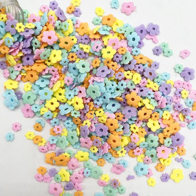 Edible Spring Flowers Sprinkles Ice Cream Sprinkles Candy Baking Edible Cake Decorations Cupcake Toppers 100g/ 3.5oz