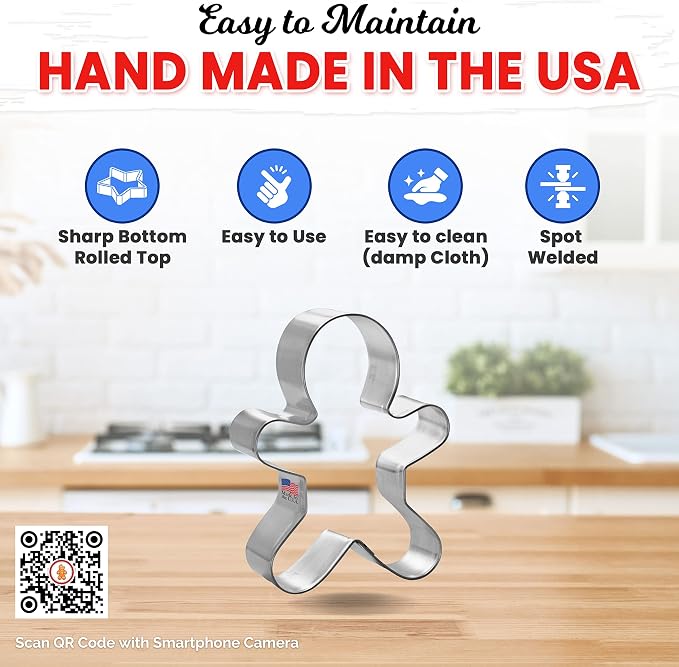 Foose Cookie Cutters 1.5 in Square Geometric Metal Cookie Cutter Shapes Made in USA, Silver