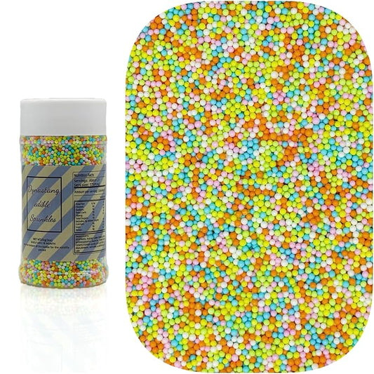 Dynastang 2mm Easter Pearls Sprinkles Edible Pearls Cake Decorating Stars Cake Decorations Cupcake Toppers Cookie Decorating Perfect for Cakes, Cupcakes, Desserts Toppings 3OZ