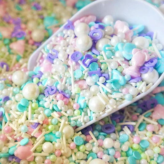 Peelit Baby Shower Sprinkles Mix, 4oz | Pastel Edible Pearls & Baby Onesie Shapes, Soft & Tasty Cupcake Toppings, Gender Reveal & Birthday Decor, Resealable Bag