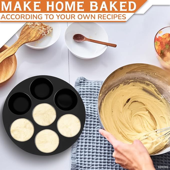 Silicone Muffin Pan - Silicone Cupcake Molds for Baking Egg Bites Mold Nonstick 7 Cups Air Fryer Muffin Pan for Baking Egg Bite, Mini Cupcake, Chocolate and Quiche | Easter Dessert Baking Accessory