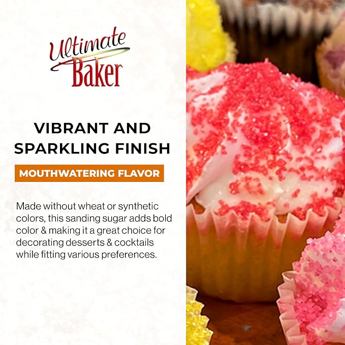 Ultimate Baker Flavored Sanding Sugar (1x4oz) - Burst of Flavor & Color for Cakes, Cookies & More, All-Natural, Perfect for Baking & Decorating or as a Flavored Coffee Sugar (Caramel)