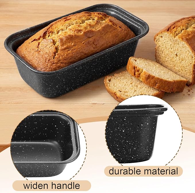 Uiifan 12 Pcs Mini Loaf Pan for Baking Bread Non Stick Small Banana Bread Tins Mini Loaf Pans for Nonstick Tiny Meatloaf Pan Carbon Steel for Oven and Baking (6 * 3.3 * 2inch,Gray with Dots)
