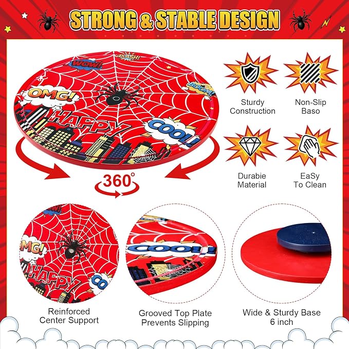 11 Inch Spider Rotating Cake Stand, Spider Party Cupcake Dessert Display with Non-Slip Base Round Spinning Cake Holder Charcuterie Board Server Tray for Party Wedding Birthday