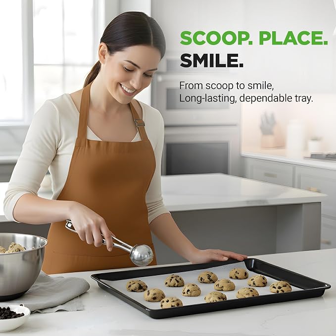 NutriChef Black Baking Pan, Extra Large Cookie Sheet for Baking and Roasting, Nonstick Bakeware for Roasting, Even Heat Distribution, Warp-Resistant, Easy to Clean, Oven Safe & Dishwasher Safe