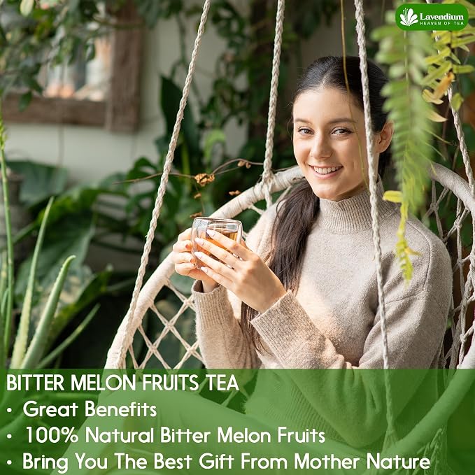 Lavendium, Premium 4.5oz Dehydrated Bitter Melon Slices, 100% Natural & Pure, No Additives or Preservatives, Non-GMO, Plant-Based & Vegan, Perfect for Tea & Cooking