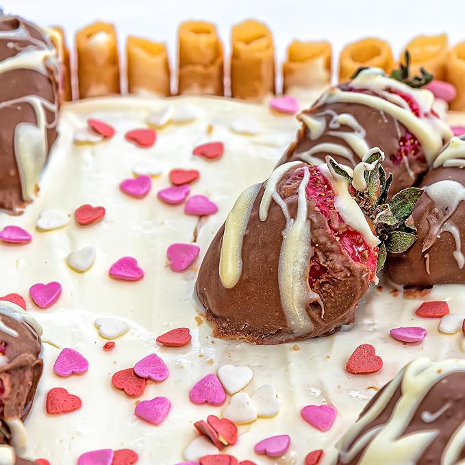 Twisweet Heart Sprinkles for Cake Decorating, Edible Red Pink White Sugar Sprinkles, Mix Baking Candy, Cupcake Topper Cookie Ice Cream Cake Decorations, Valentine Mother's Day Birthday Wedding Party Supplies (100g/3.53oz)