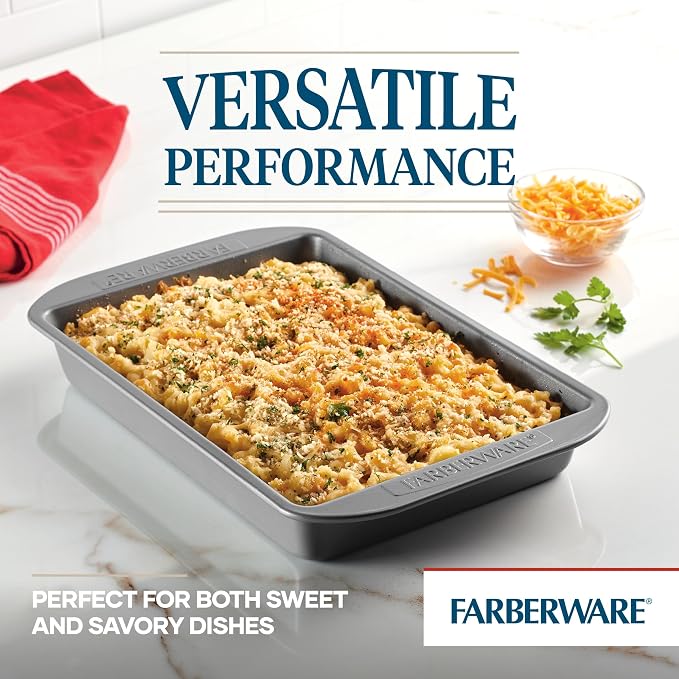 Farberware Nonstick Bakeware Baking Pan/Nonstick Cake Pan,Rectangle - 9 Inch x 13 Inch,Gray,(Pack of 6)
