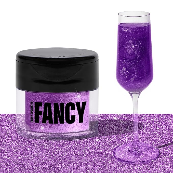 Fancy Sprinkles Amethyst Purple Edible Glitter | Luster Dust for Drinks, Cocktails & Cake Decorating | Vegan, Gluten Free, Non-GMO | Made in USA | 4gm