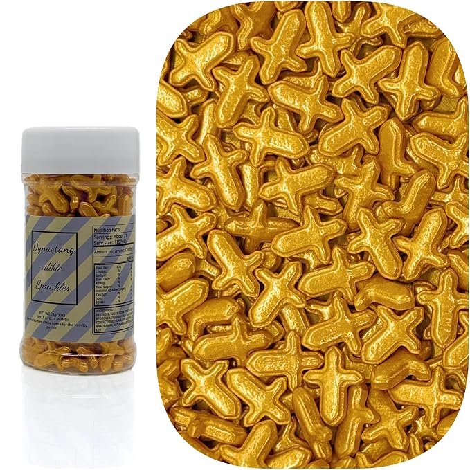 Dynastang Gold Cross Sprinkles Edible Cross Cake Decorating Stars Cake Decorations Cupcake Toppers Cookie Decorating Perfect for Cakes, Cupcakes, Desserts Toppings 3OZ