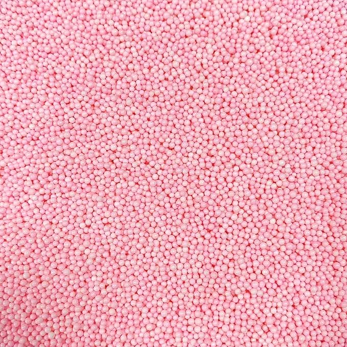 PhilaeEC Light Pink Nonpareils Sprinkle 2mm Mini Peals Sprinkle Edible for Cake Decoration Cupcake Topper Cookie Baking Decorations Halloween Christmas Valentine Supplies