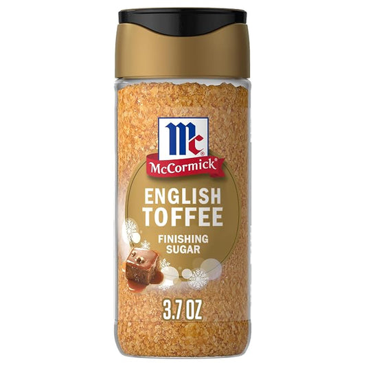 McCormick Finishing Sugar, English Toffee, Limited Edition, Rich & Buttery Sweetness for Hot Chocolate, Cookies, Cake, Pie, Cocktails, and More, 3.7 oz