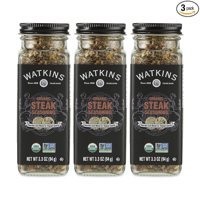 Watkins Organic Steak Seasoning, 3.3 Ounce Jar,(Pack of 3)