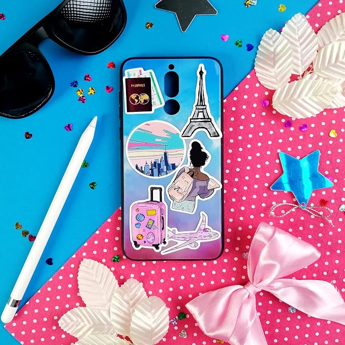 BulbaCraft 100Pcs Cute Travel Stickers for Women, Travel Stickers for Water Bottles, Notebook, Laptop, Luggage Decals for Suitcases, Travel Journal Decals, Gifts for Women & Men