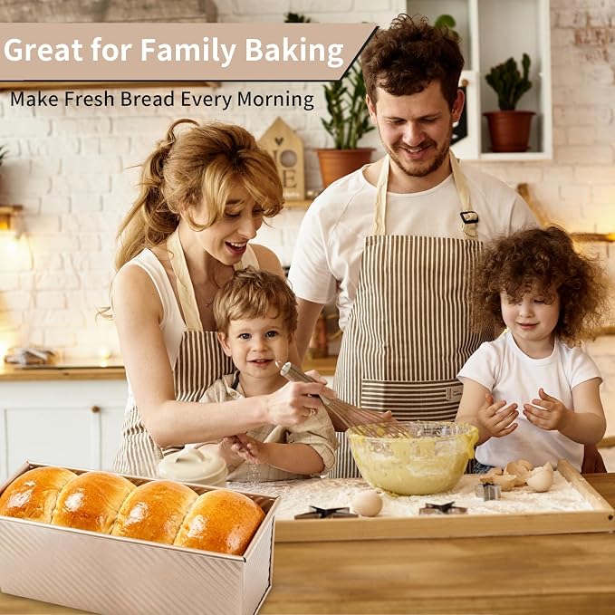 Pullman Loaf Pan with Lid 13x5 Inch, Large Nonstick Bread Pan for Baking, Professional Square Toast Mold with Bottom Vents, 2.2LB Aluminum Steel Sandwich Bread Pan for Sourdough Baking