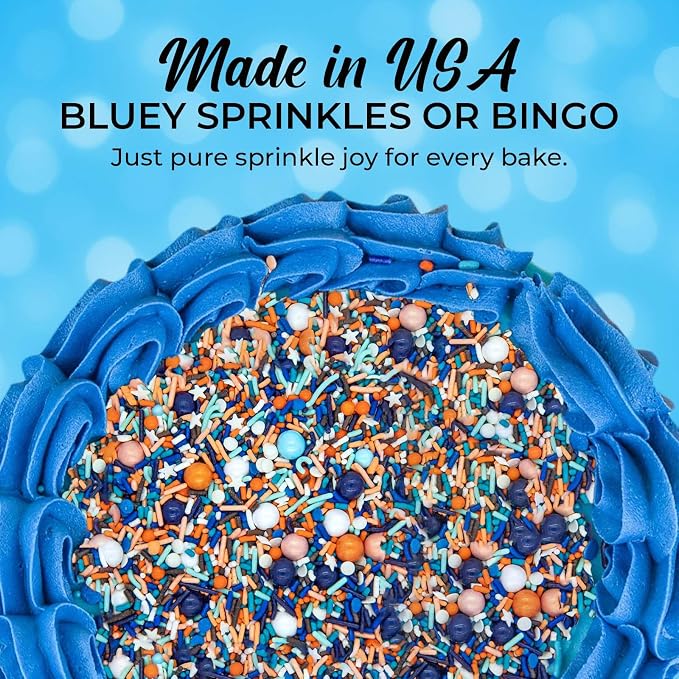 Blue and Orange Sprinkles for Cake, Cookie, Cupcake Decorating, and Baking -Blue Orange Birthday Cake Topper Decorations Jimmies, Nonpareils, Sugar Pearl with Peach, White, Navy Sprinkles