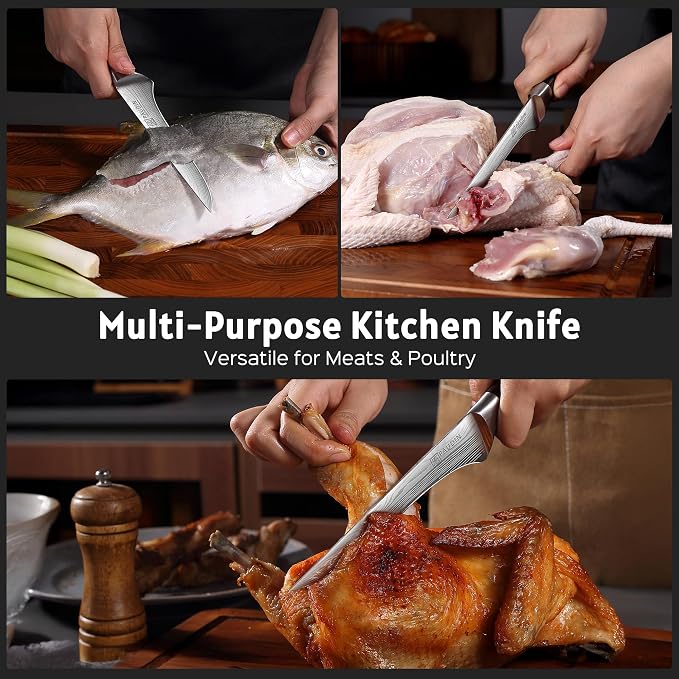 PAUDIN Boning Knife 6 Inch, Super Sharp Fillet Knife, German High Carbon Stainless Steel Deboning Knives, Professional Boning Knives for Meat Poultry Chicken, Pakkawood Handle with Gift Box