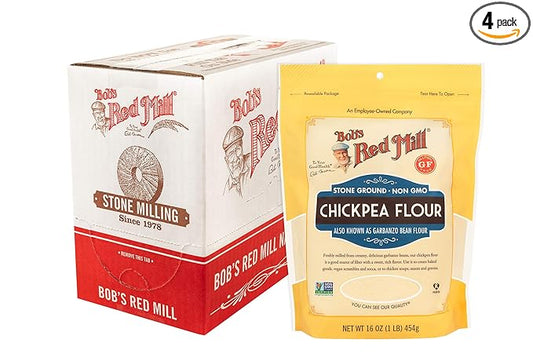 Bob's Red Mill Chickpea Flour, 16oz (Pack of 4) - Non GMO, Gluten Free, Vegan, Keto, Kosher