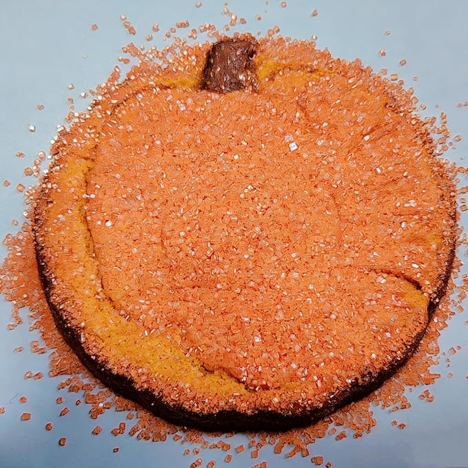 HeDeon&Rles Edible Orange Sanding Sugar Crystals for Baking 120g/4.23oz Sparkling Sugar Crystals Cake Cupcake Pancake Ice Cream Top Birthday Wedding Easter Halloween ChristmasCake Decoration