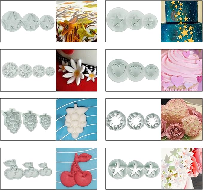 Funshowcase Fondant Cake Sugarcraft Decorating Kit Cookie Mold Icing Plunger Cutter Tool 102-piece Set