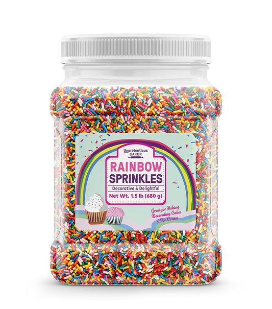 Unpretentious Rainbow Sprinkles (4 Cups) Colorful Jimmies, Decorative & Fun Dessert Topping for Baking