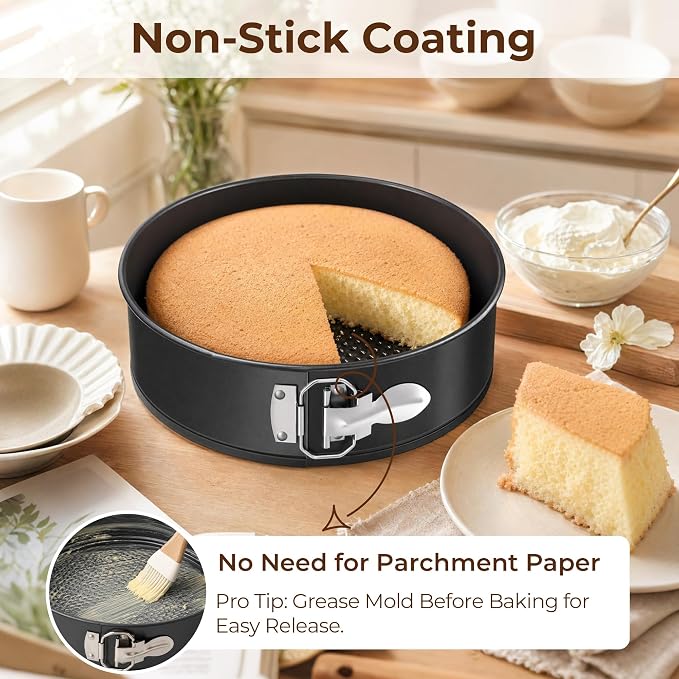 10 Inch Springform Pan, Nonstick & Leakproof | Cheesecake Pan with Removable Bottom, Easy Release for Baking