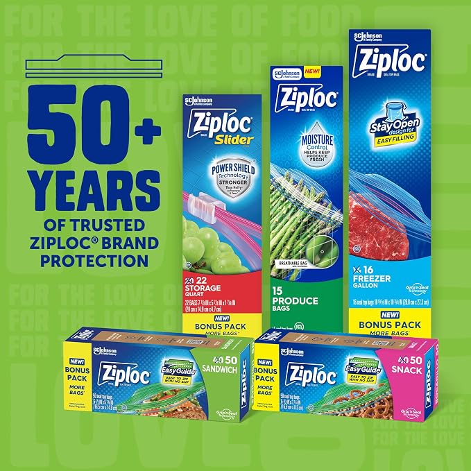 Ziploc Sandwich Bags, 16.5 cm x 14.9 cm, 150 Count (Pack of 9)