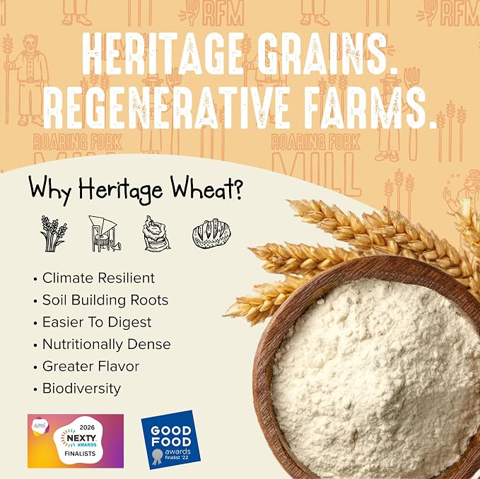 Stone-Milled Bread 00 Flour – USDA Organic & Regenerative Organic Certified Heritage Grain Wheat – Reliable Rise for Artisan Breads, Pizza & Pastries