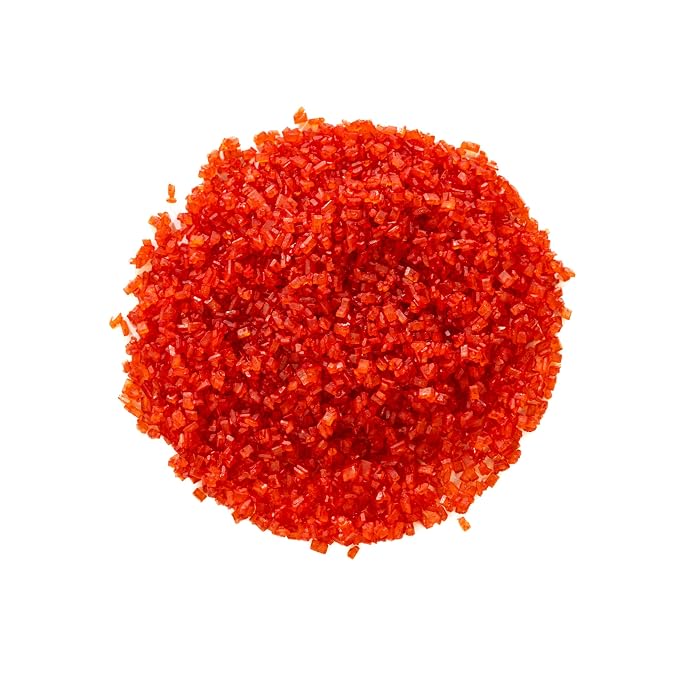 Bakerpan Red Sugar Sprinkles for Baking - 7 oz Coarse Sparkling Decorating Sugar Crystals for Baking Topping, Cookies & Cupcakes | Kosher, Gluten-Free, Made in USA