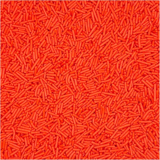 NCS Orange Jimmies Edible Sprinkles – Cupcake, Cake & Cookie Decorations, 7 oz
