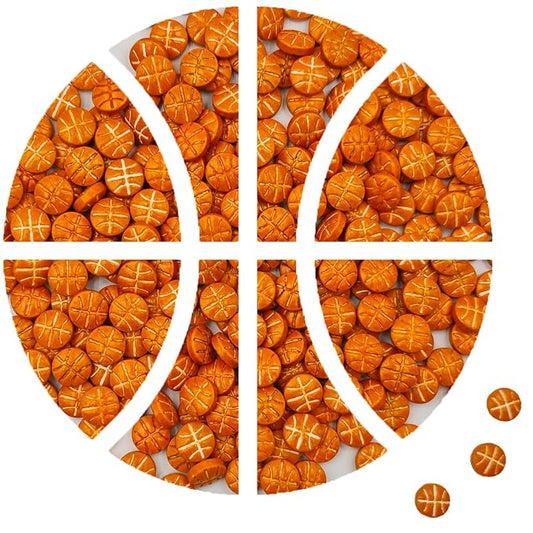 Edible Sugar Mini Basketball Sprinkles Cake Cupcake Toppers Cookie Decorations Sweet Dessert Sprinkle for Party Decorating,4.6oz