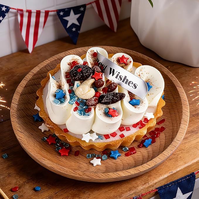 Red White and Blue Sprinkles for Cake Decorating, Patriotic 4th of July Sprinkles with Star Nonpareils Jimmies Sanding Sugar for Ice Cream Brownie Cupcake Cookie Baking