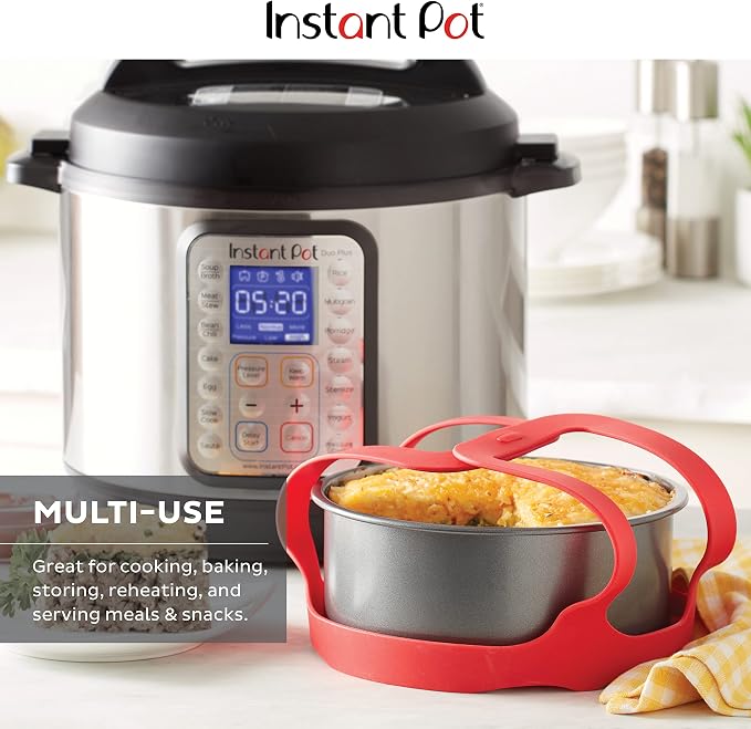 Instant Pot Official Round Cake Pan, 7.7-Inch, Gray - Nonstick, Heavy-Duty, Oven Safe, Ideal for Baking, Cooking, Storing - Compatible with 6-Quart & 8-Quart Cookers, Vortex Air Fryer, Duo Crisp
