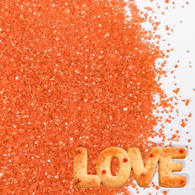 Edible Orange Sprinkles,Sanding Sugar Sprinkle for Cake Decorating,150g,Edible Coarse Sugar Crystals,Sprinkle Mix for Donut Cookies,Ice Cream,Fondant Cake,Caramel Apples,Cupcakes,Desserts,Wedding Birthday Party Supplies