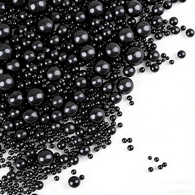 Edible Black Pearl Sugar Sprinkles, Black Pearl Sprinkles for Cake Decorating, 180g/6.35oz, Cupcake Toppers, Cake Decorations, Ice Cream, Wedding Party Halloween Supplies