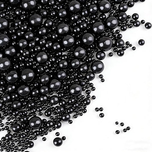 Edible Black Pearl Sugar Sprinkles, Black Pearl Sprinkles for Cake Decorating, 180g/6.35oz, Cupcake Toppers, Cake Decorations, Ice Cream, Wedding Party Halloween Supplies