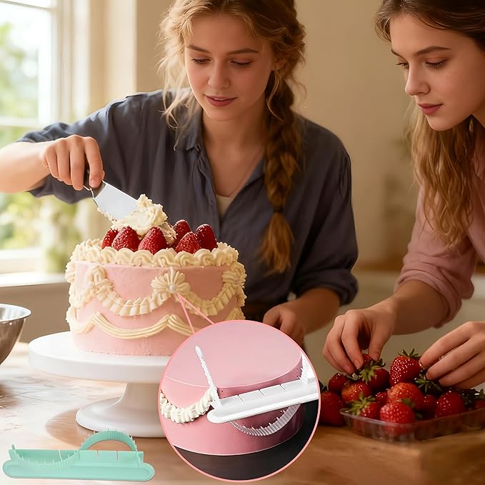 4PCS Cake Arch Guide Tool,Adjustable Fondant Cake Arc Ruler for Cake Baking | Decorative Marking Divider Aid,Pastry Decorating Supplies for Home Kitchen Bakeries Practical Swag Guide Gadgets Accessories