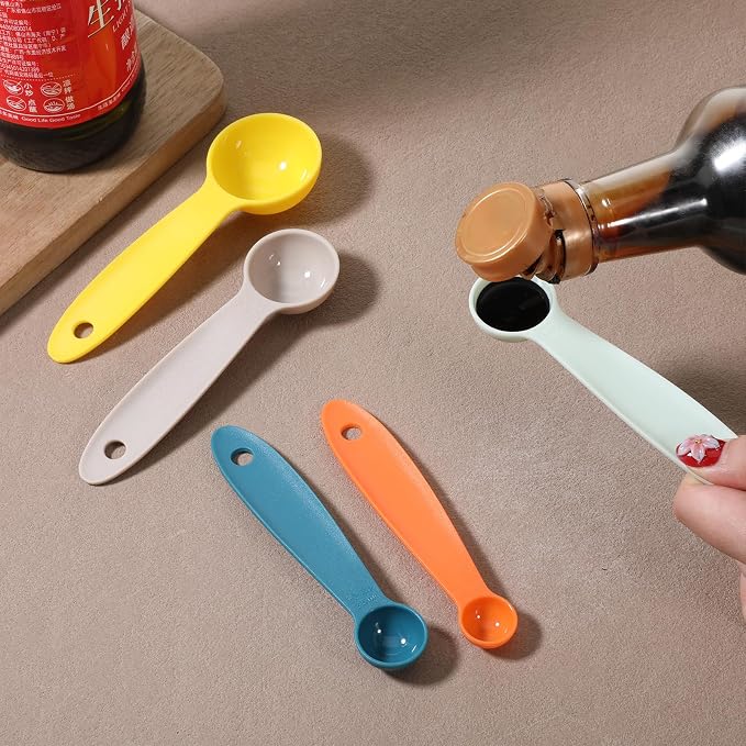 10Pcs Measuring Cups and Spoons Set Plastic Multicolor Measuring Cup and Spoon, 5 Cups & 5 Spoons Set Kitchen Cup and Spoon Essentials Gadgets for Cooking & Baking Color