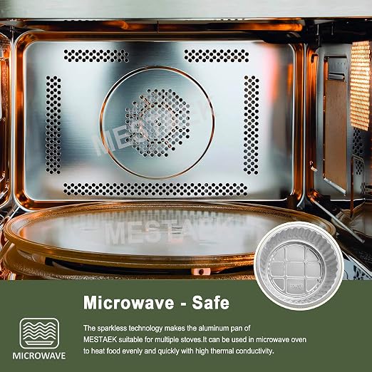 46oz Deep Round Aluminum Foil Pans with Lids, 5 Pack | 7 Inch Round, 3 Inch Deep, Heavy Duty Foil, Ideal for Baking, Meal Prep and Food Storage
