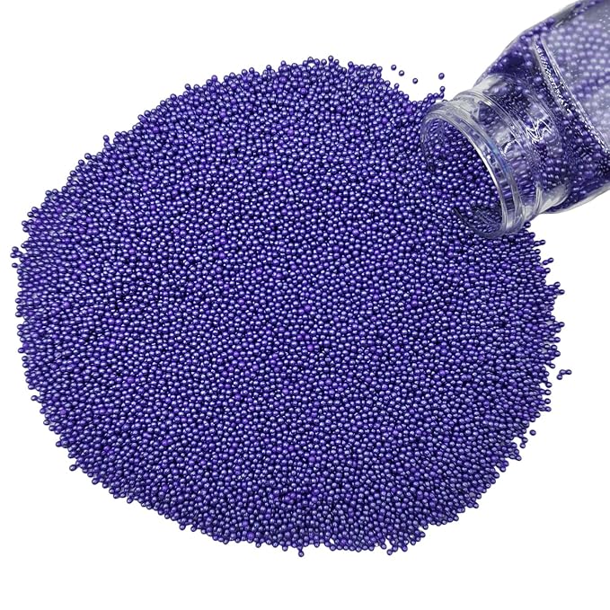 Homankit Purple Nonpareils Sprinkles Edible Cookie Decorations Mini Pearls for Decorating Cake, Baking, Cupcake Toppers, Ice Cream, Donuts 3.88 Ounce