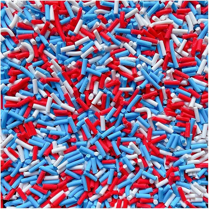 EHOPE 100G Fake Sprinkles Polymer Sprinkles Faux Sprinkles Resin Sprinkles Clay Sprinkles For Resin Fake Candy Sprinkles for Nail Art DIY Crafts Cake Phone Case (100G Long USA Flag)