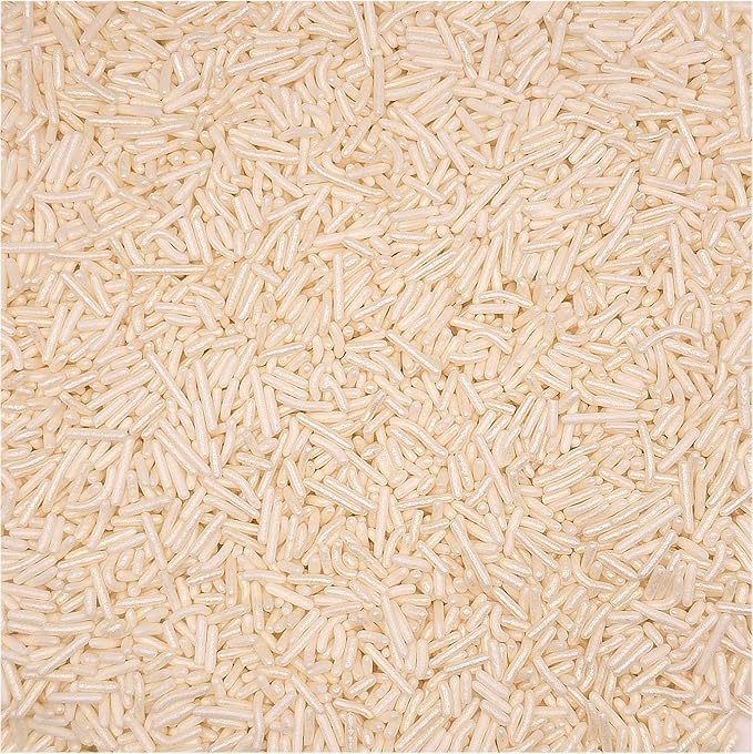 NCS Pearlized White Jimmies Edible Sprinkles – Cupcake, Cake & Cookie Decorations, 7 oz