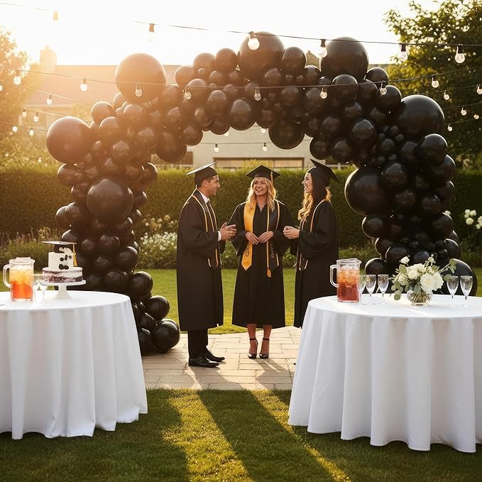 Balloon Garland Arch Kit – 146 Pcs Black Balloons for Baby Shower, Birthday, Gender Reveal, Wedding Party – DIY Kit by Vellax™