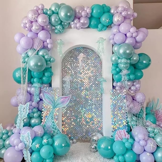 Voircoloria 130pcs Pastel Purple Balloons Different Sizes 18" 12" 10" 5" Light Purple Latex Balloon Garland Arch Kit for Birthday Baby Shower Graduation Wedding Gender Reveal Party Decorations