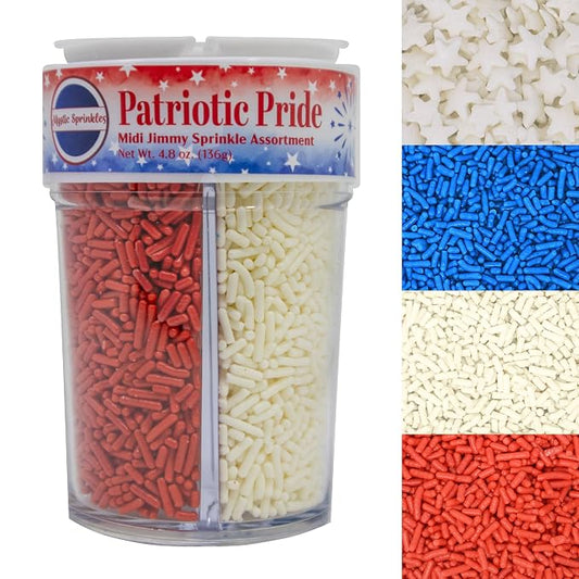 Mystic Sprinkles 4 Cell Sprinkle Assortments (Patriotic Pride Jimmy, Midi)