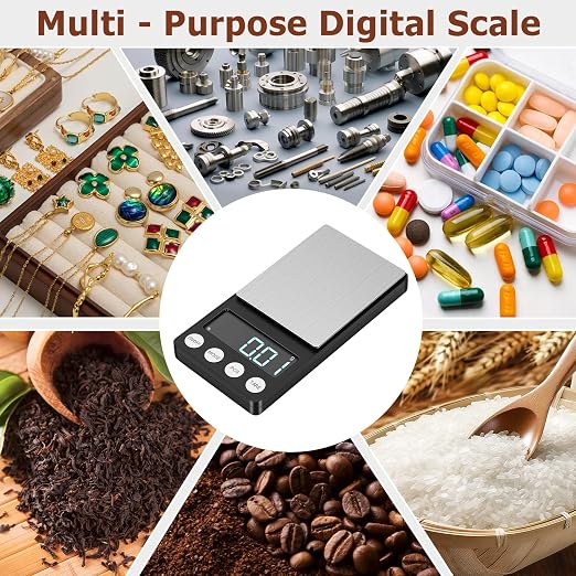 Pocket Digital Gram Scale, 0.01g High Accuracy 500g Mini Jewelry Scale, Portable Coin Counter Scale with g/oz/ct/gn/tl/ozt/DWT, Ideal for Gold, Coin, Jewelry, Coffee Bean & Kitchen Weighing