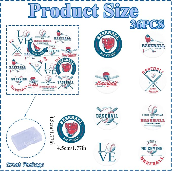 36pcs Edible Baseball Cupcake Toppers Wafer Ppaer Baseball Cake Decorations for Sports Ball Game Theme Baby Shower Birthday Party Cake Decorations Supplies