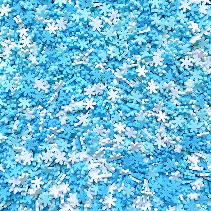 EHOPE 100G Fake Sprinkles Polymer Sprinkles Faux Sprinkles Resin Sprinkles Clay Sprinkles For Resin Fake Candy Sprinkles for Nail Art DIY Crafts Cake Phone Case (100G Snowflake-3)
