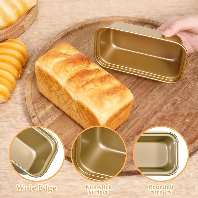 12 Pcs Mini Loaf Pan for Baking Bread, Non-Stick Carbon Steel Baking Bread Pan 6.1 x 3.3 x 2.1 Inches Small Banana Bread Tins for Oven Baking Small Rectangular Bread